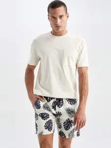 DeFacto Men Printed Mid-Rise Shorts