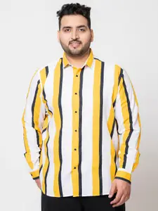 Bene Kleed Plus Classic Vertical Stripes Striped Pure Cotton Casual Shirt