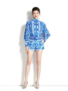 JC Collection Printed Shirt with Shorts