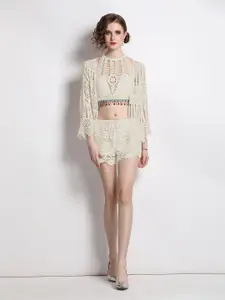 JC Collection Self Design Top with Shorts