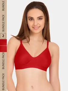 Tweens Pack of 2 Non-Padded All Day Comfort Seamless Cotton T-shirt Bra