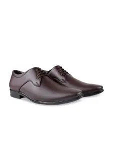 HikBi Men Leather Pointed-Toe Formal Derbys