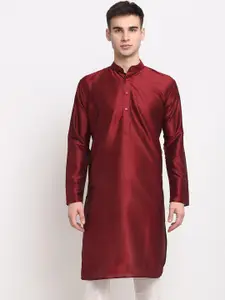 Jompers Mandarin Collar Long Sleeves Dupion Silk Kurta