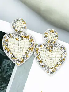 Bellofox Heart Shaped Beads Studded Contemporary Drop Earrings