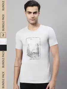 MACK JONNEY Pack Of 2 Graphic Printed Cotton T-Shirt