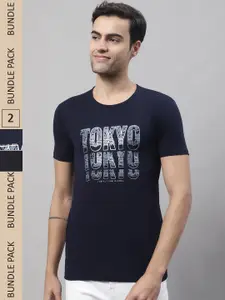 MACK JONNEY Pack Of 2 Printed Cotton Slim Fit T-shirt