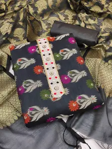 KALINI Floral Woven Design Unstitched Dress Material