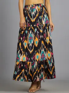 HANDICRAFT PALACE Printed Pure Cotton Flared Maxi Skirt