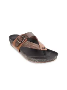 Mochi Men Textured Leather Comfort Sandals