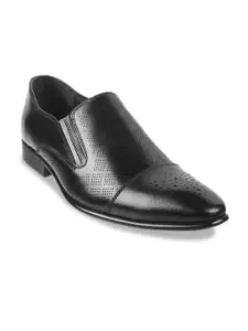Mochi Men Textured Leather Formal Slip-On Shoes