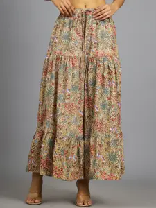 HANDICRAFT PALACE Women Floral Printed Pure Cotton Flared Maxi Skirt