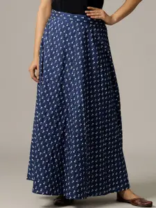HANDICRAFT PALACE Printed  Pure Cotton Wrap-Around Maxi Skirt
