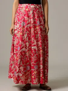 HANDICRAFT PALACE Printed  Pure Cotton Wrap-Around Maxi Skirt