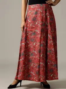 HANDICRAFT PALACE Printed Pure Cotton Wrap-Around Maxi Skirt