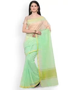 Saree mall Green Solid Art Silk Saree
