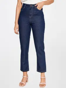 AND Women Regular Fit Mid-Rise Pure Cotton Jeans
