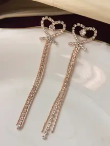 Ayesha Rose Gold Plated Crystal Studded Drop Earrings