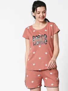 I like me Conversational Printed Pure Cotton Night Suit