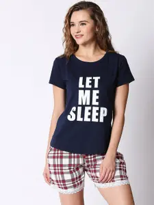 I like me Typography Printed Night Suit