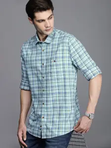 Louis Philippe Jeans Slim Fit Tartan Checked Pure Cotton Casual Shirt