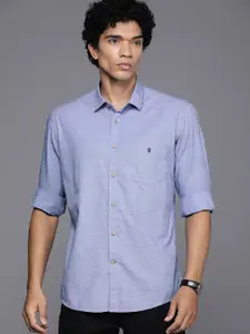 Louis Philippe Sport Textured Slim Fit Pure Cotton Casual Shirt