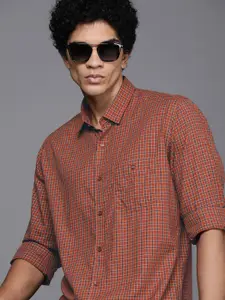 Louis Philippe Sport Slim Fit Checked Pure Cotton Casual Shirt