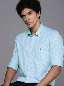 Louis Philippe Sport Slim Fit Micro-Ditsy Printed Pure Cotton Casual Shirt
