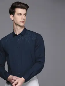 Louis Philippe Ath.Work Super Slim Fit Opaque Printed Semiformal Shirt