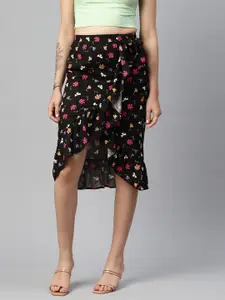 Popnetic Floral Printed Wrap Skirt