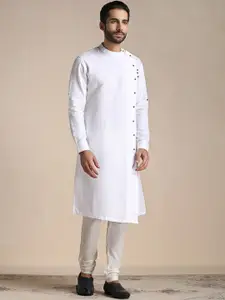 Manyavar Mandarin Collar Cotton Kurta