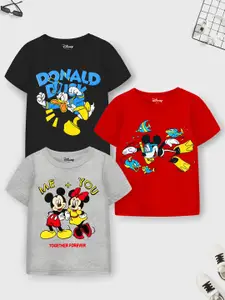 YK Disney Boys Pack Of 3 Graphic Printed Cotton T-shirt