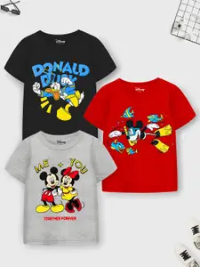 YK Disney Boys Pack Of 3 Graphic Printed Cotton T-shirt