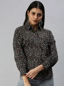 SHOWOFF Contemporary Slim Fit Floral Printed Casual Shirt
