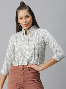 SHOWOFF Comfort Boxy Typography  Printed Casual Shirt