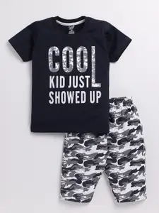 Toonyport Boys Printed Pure Cotton T-shirt with Shorts