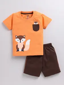 Toonyport Boys Printed Pure Cotton T-shirt with Shorts