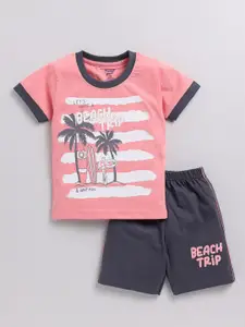 Toonyport Boys Printed Pure Cotton T-shirt with Shorts