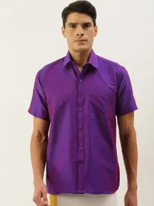 THANGAMAGAN Standard Spread Collar Casual Shirt