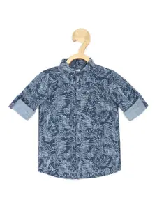 Peter England Boys Tropical Printed Spread Collar Pure Cotton Casual Shirt