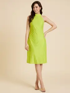 Emmyrobe Self Design Sleeveless Jacquard Sheath Dress