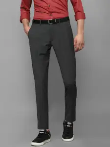 Louis Philippe Sport Men Checked Mid-Rise Slim Fit Trousers