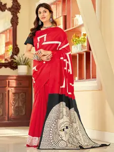 Anouk Abstract Printed Art Silk Dabu Saree