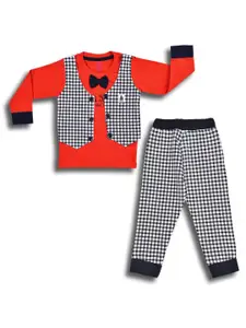 Wish Karo Boys Checked T-shirt with Trousers