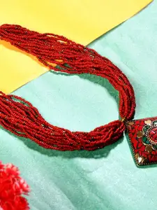 Bamboo Tree Jewels Long Beaded Statement Necklace