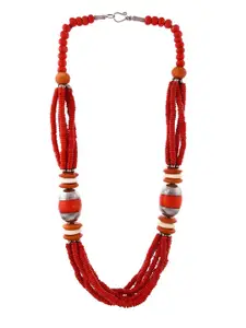 Bamboo Tree Jewels Alloy Beaded Necklace