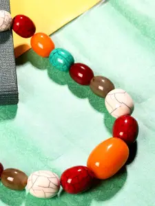 Bamboo Tree Jewels Alloy Beaded Slip-On Necklace