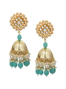 Mahi Gold-Plated Contemporary Jhumkas Earrings
