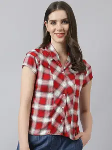 Latin Quarters Checked Regular Sleeves Shirt Style Top