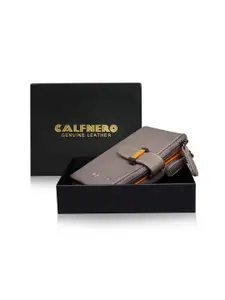 CALFNERO Women Colourblocked Leather Two Fold Wallet