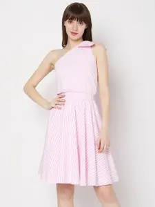 Vero Moda One Shoulder Gathered Bow Fit & Flare Dress